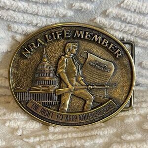 Brass‎ NRA Life Member Second Amendment Guns Belt Buckle Jadco Brass White House